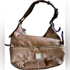 Dooney & Bourke Vintage Brown Leather Dillen Small Pocket Bag